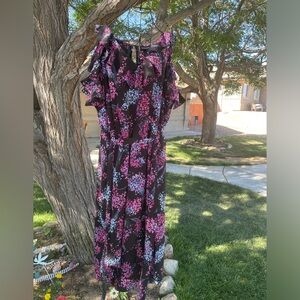 Lane Bryant size 20, black floral, high/low dress in GUC